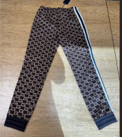 Gucci women's brown logo intarsia knit side stripe jogger pant - 2