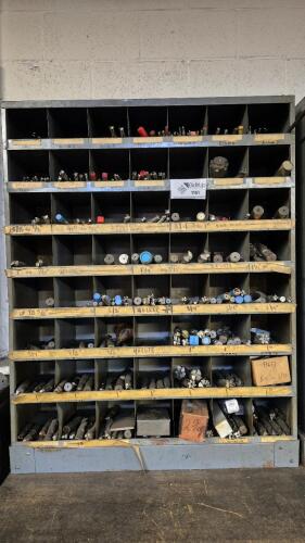 Large Bin Rack With Assorted Milling Cutters And Tooling
