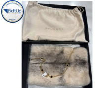 Bvlgari mink fur muff with chain strap