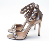 Ala&iuml;a Leather Studded Accents Sandals