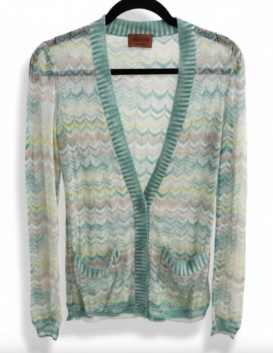 Missoni Green and Blue Chevron Cardigan