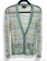 Missoni Green and Blue Chevron Cardigan