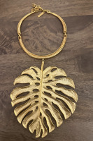 Oscar de la Renta Monstera Leaf Collar Necklace - 2