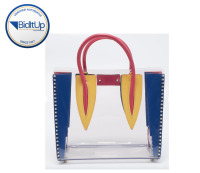 Christian Louboutin Paloma handbag crafted from clear PVC and multi-color leather
