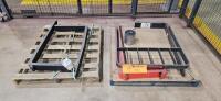 Lot of (5) Forklift Forks, w/ Forklift Guard Rail