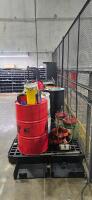 Lot of (4) Assorted Drums of Hydraulic Oil, w/ (3) Drain Pans - 2