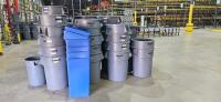 Lot of (32) Assorted Uline Brute Rubbermaid Trash Bins / Recycling Bins - 2