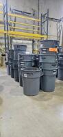 Lot of (32) Assorted Uline Brute Rubbermaid Trash Bins - 2