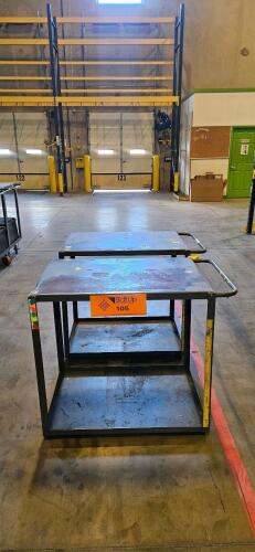 Lot of (2) Metal Stationary Table Carts