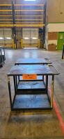 Lot of (2) Metal Stationary Table Carts