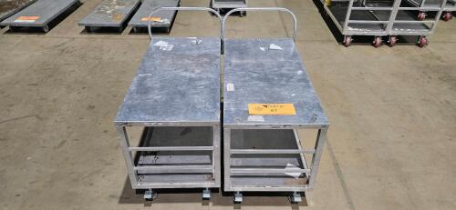 Lot of (2) Industrial Metal Carts