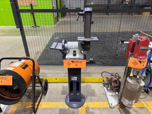 Dayton 6Y945E 2x6" Belt/Disc Sander Pedestal Grinder, w/ 400H50 Pedestal Grinder Stand