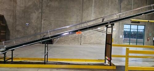 28&rdquo;/22&rdquo; Roller/Belt-On Incline Conveyor System