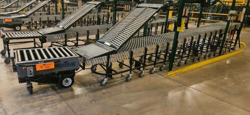 FMH PowerTrax Mobile Power Assist Heavy Duty 28" Roller Conveyor, w/ BestFlex 300 30" Skate Wheels