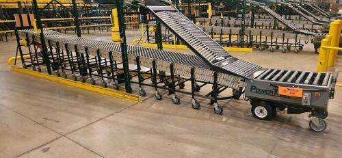 FMH PowerTrax Mobile Power Assist Heavy Duty 28" Roller Conveyor, w/ BestFlex 300 30" Skate Wheels