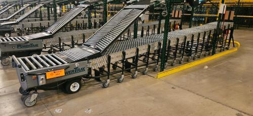 FMH PowerTrax Mobile Power Assist Heavy Duty 28" Roller Conveyor, w/ BestFlex 300 30" Skate Wheels