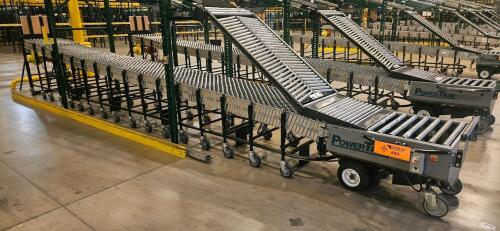 FMH PowerTrax Mobile Power Assist Heavy Duty 28" Roller Conveyor, w/ BestFlex 300 30" Skate Wheels