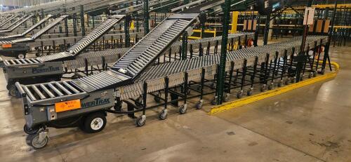 FMH PowerTrax Mobile Power Assist Heavy Duty 28" Roller Conveyor, w/ BestFlex 300 30" Skate Wheels