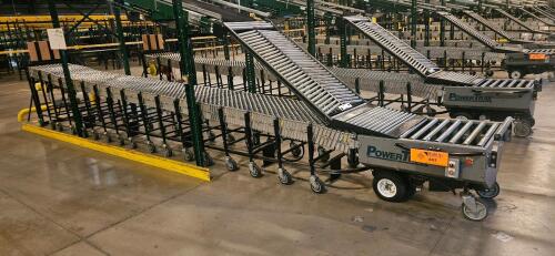 FMH PowerTrax Mobile Power Assist Heavy Duty 28" Roller Conveyor, w/ BestFlex 300 30" Skate Wheels