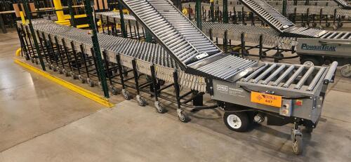 FMH PowerTrax Mobile Power Assist Heavy Duty 28" Roller Conveyor, w/ BestFlex 300 30" Skate Wheels