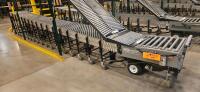 FMH PowerTrax Mobile Power Assist Heavy Duty 28" Roller Conveyor, w/ BestFlex 300 30" Skate Wheels
