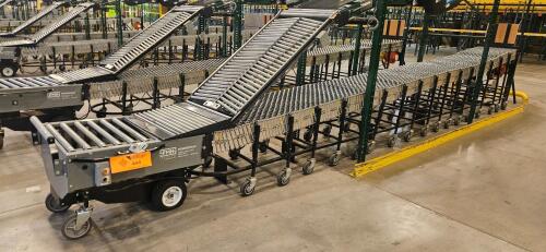 FMH PowerTrax Mobile Power Assist Heavy Duty 28" Roller Conveyor, w/ BestFlex 300 30" Skate Wheels