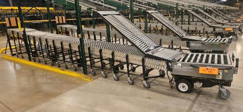 FMH PowerTrax Mobile Power Assist Heavy Duty 28" Roller Conveyor, w/ BestFlex 300 30" Skate Wheels