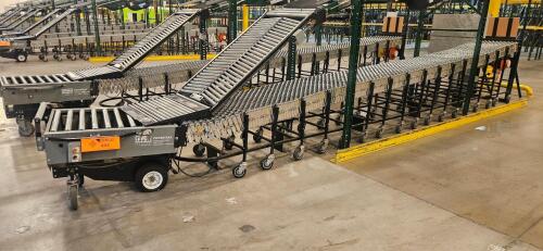 FMH PowerTrax Mobile Power Assist Heavy Duty 28" Roller Conveyor, w/ BestFlex 300 30" Skate Wheels