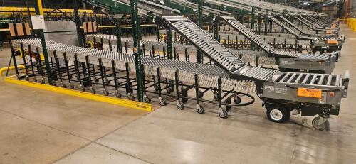 FMH PowerTrax Mobile Power Assist Heavy Duty 28" Roller Conveyor, w/ BestFlex 300 30" Skate Wheels