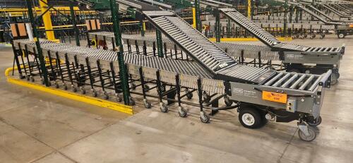 FMH PowerTrax Mobile Power Assist Heavy Duty 28" Roller Conveyor, w/ BestFlex 300 30" Skate Wheels
