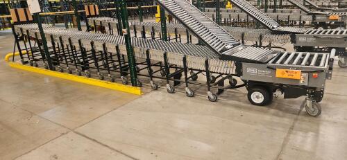 FMH PowerTrax Mobile Power Assist Heavy Duty 28" Roller Conveyor, w/ BestFlex 300 30" Skate Wheels