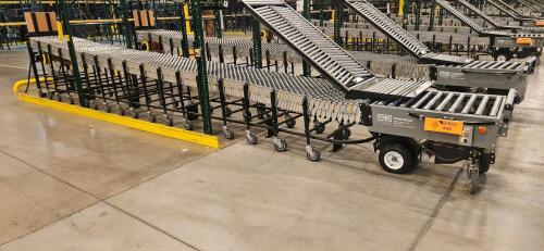 FMH PowerTrax Mobile Power Assist Heavy Duty 28" Roller Conveyor, w/ BestFlex 300 30" Skate Wheels