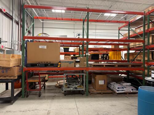 (1) Lot Teardrop style pallet racking with wire decking