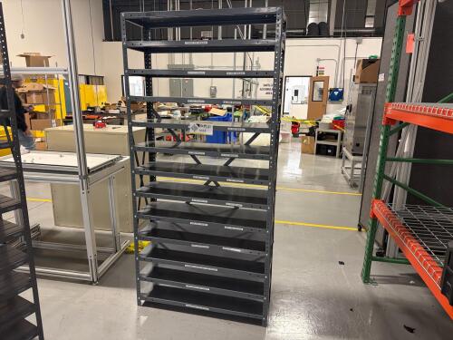 Metal shelving unit