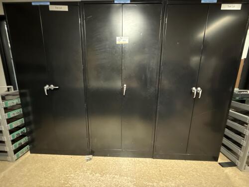 Lot of (3) Metal 2 Door Storage Cabinets