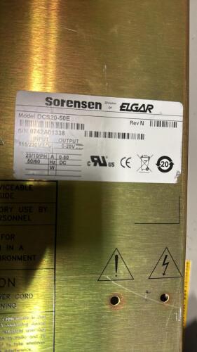 Sorensen DCS 20&ndash;50E power supply