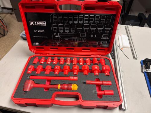 K Tool International 24-piece, 1/2" drive insulated socket wrench set model number KIT-23025 and TITAN 18pc Insulated 1/4&rdquo; drive socket set (incomplete)