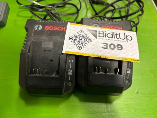 (2) BOSCH battery chargers BC 660 and flash light