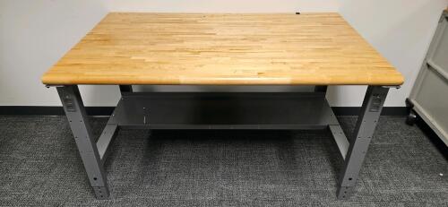 Uline Wood Top Metal Work Table