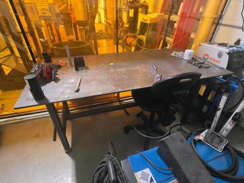 Welding Table, Chair, and Contents