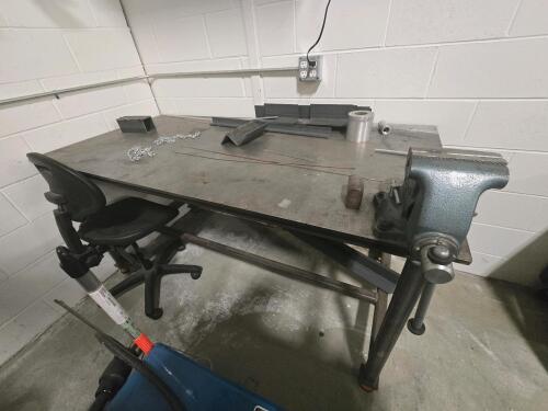 Welding Table, Chair, and Contents (NO VISE)