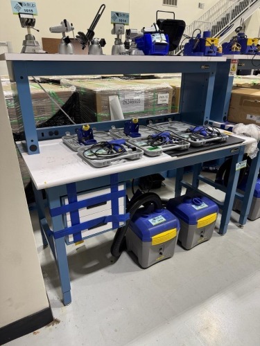IAC ESD ANTI-STATIC ELECTRONICS WORKBENCH W/ INSTRUMENT SHELF DELAYED PICKUP BUYER WILL BE NOTIFIED WHEN AVAILABLE FOR PICKUP)