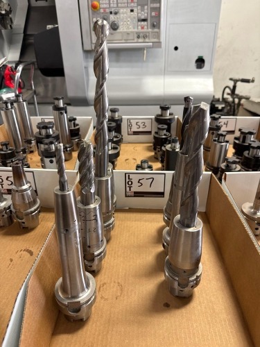 (6) Assorted HSK Shrink Fit Tool Holders w/ Assorted Endmillls