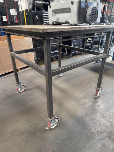 48&rdquo; x 48&rdquo; x 46&rdquo; Rolling Steel Table