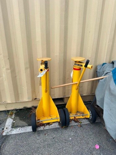 (2) Uline H-2117 Ratchet Trailer Jack 40,000Lbs. Lift Capacity, 100,000Lbs. Static Capacity