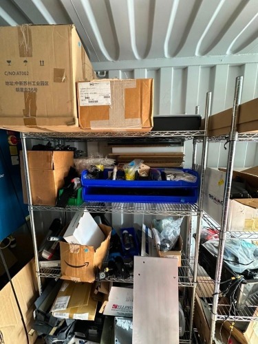 Assorted EV Equipment Including, Gigavac Fuses, EV Computers, Hoses, Connectors, Racks, Label Print